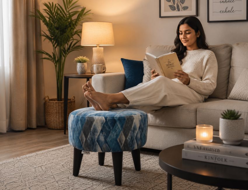 My Dreampod Modern Upholstered Pouffe 