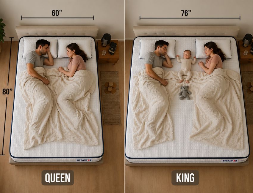 King Size vs Queen Size Mattress
