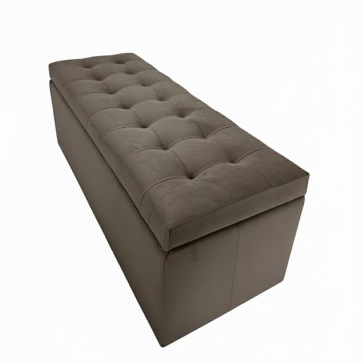 Velvet Upholstered Storage Ottoman Bench