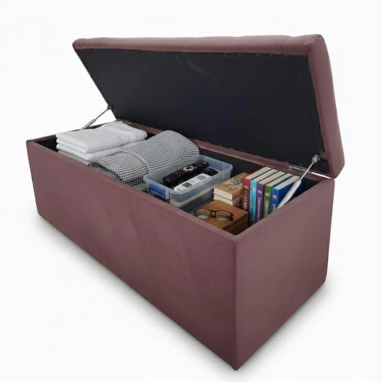 Velvet Upholstered Storage Ottoman Bench