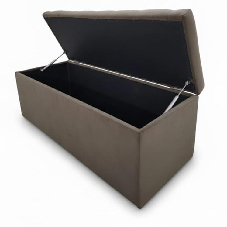 Velvet Upholstered Storage Ottoman Bench