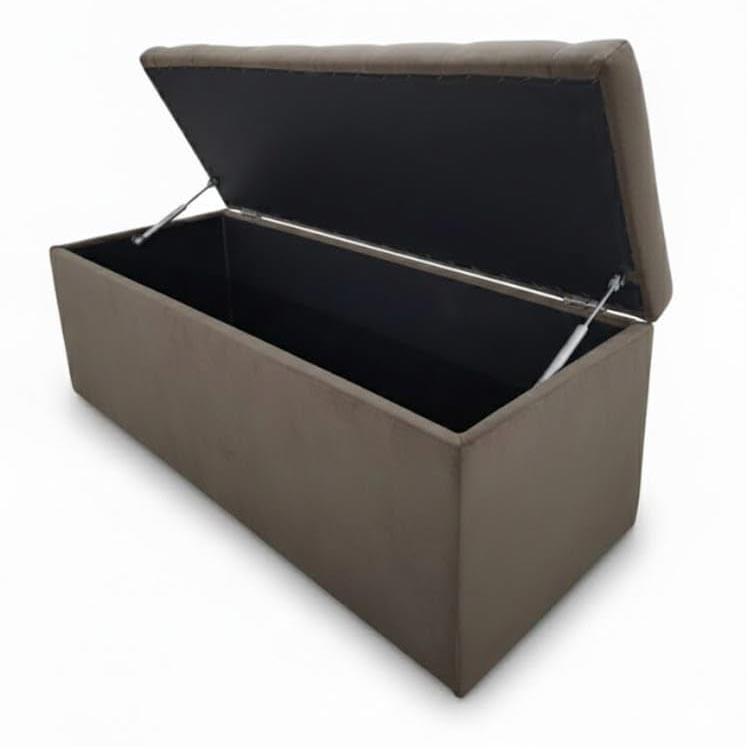 Velvet Upholstered Storage Ottoman Bench