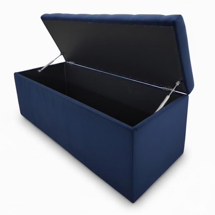 Velvet Upholstered Storage Ottoman Bench