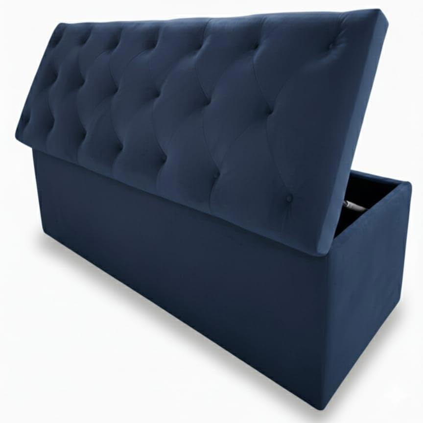 Velvet Upholstered Storage Ottoman Bench
