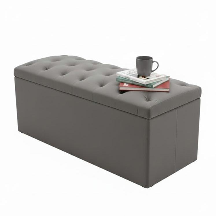 Velvet Upholstered Storage Ottoman Bench