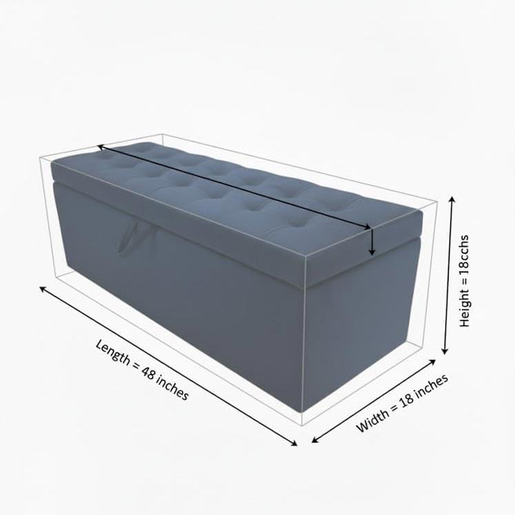 Velvet Upholstered Storage Ottoman Bench
