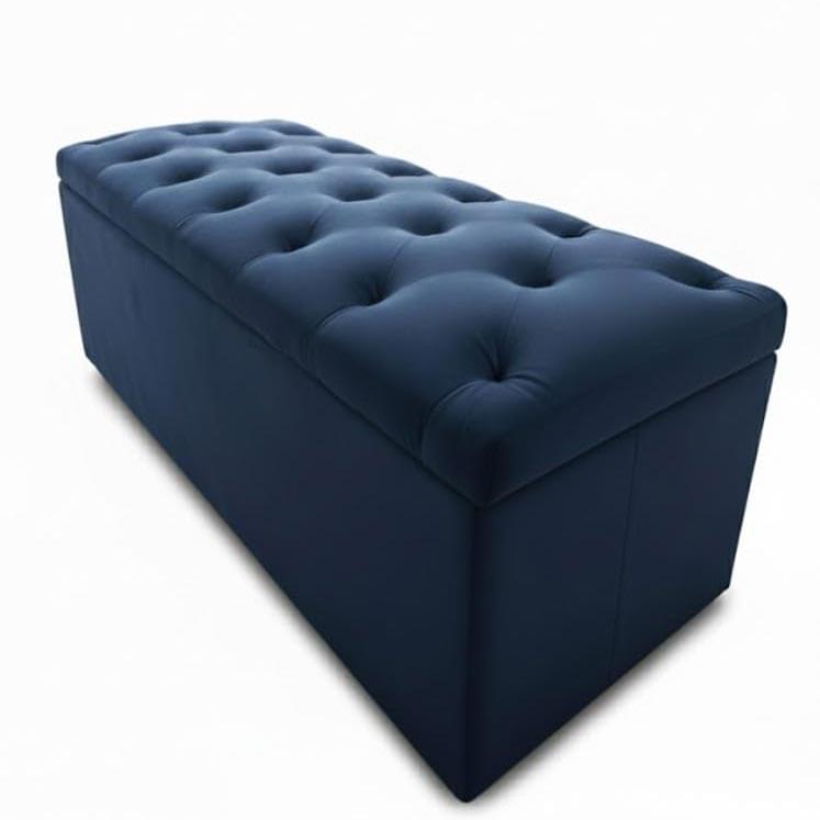 Velvet Upholstered Storage Ottoman Bench