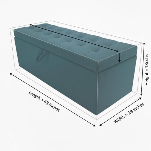 Velvet Upholstered Storage Ottoman Bench