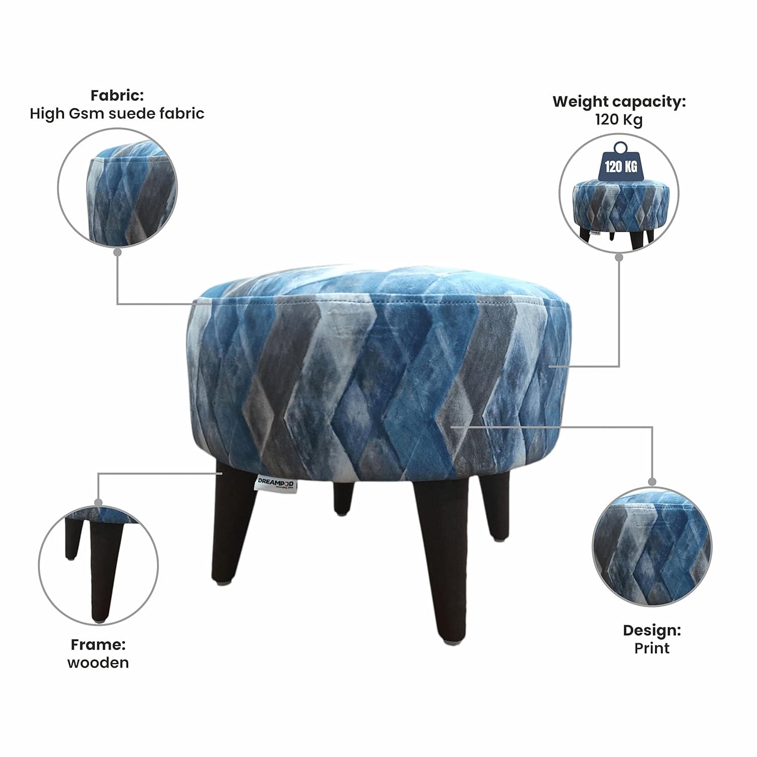 upholstered pouffe Stool