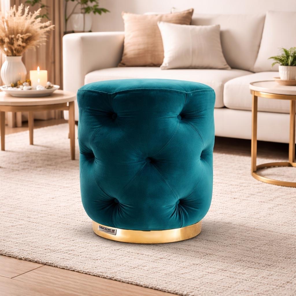 Pouffe-Round-Chesterfield-(Green)