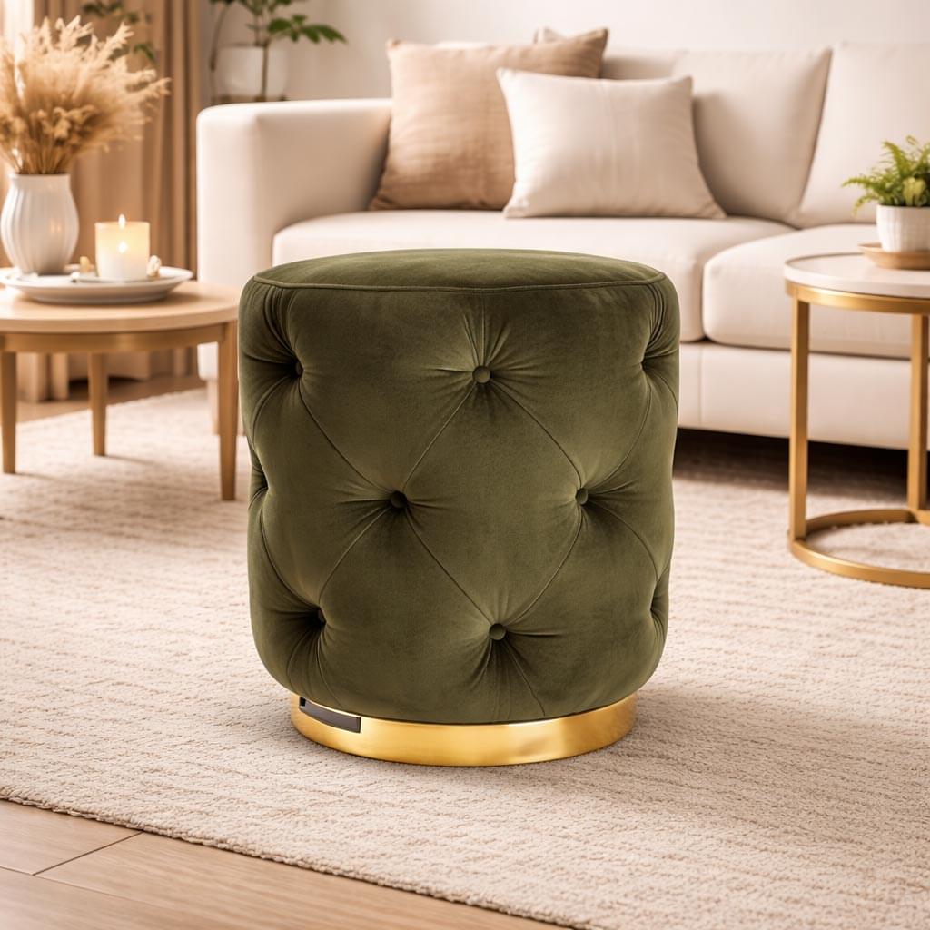 Pouffe-Round-Chesterfield-(Grey)